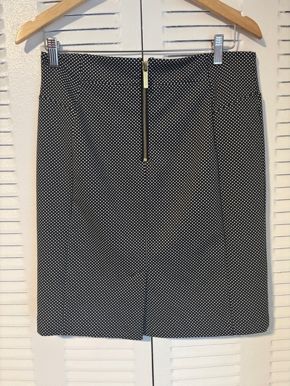 Michael Kors Black & White Micro Dot Pencil Skirt | Classic Chic Size M - Picture 4 of 8